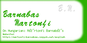 barnabas martonfi business card